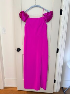 aidan mattox hot pink dress | Dresses | Aidan Mattox Blush Oneshoulder Floral Midi Designed with a mock